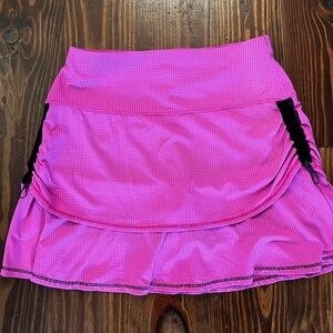 LUCKY IN LOVE Hot Pink and Black Tennis Skirt Pickleball Gathering
